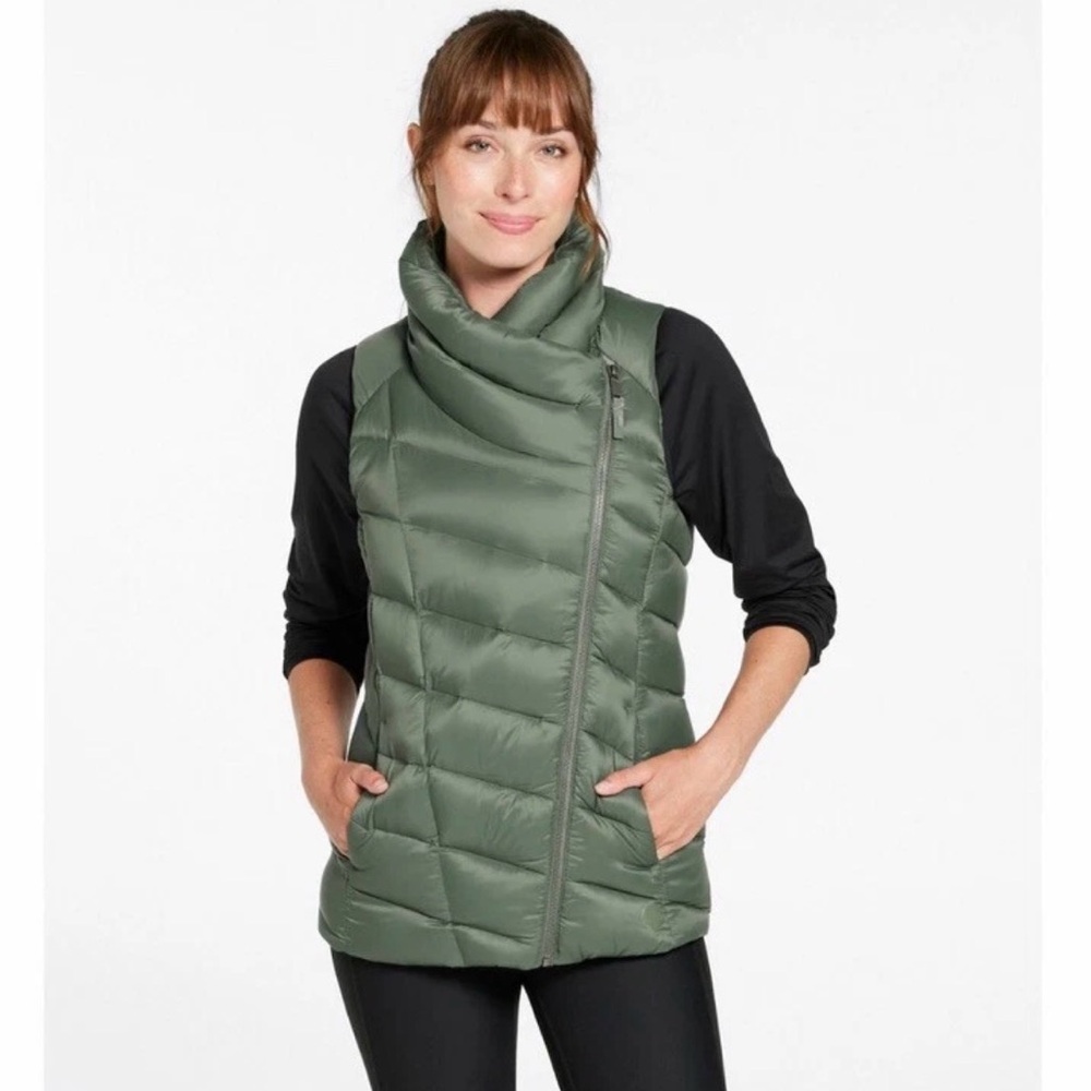 LL Bean Women's Boundless Down Tek Water Repellent Puffer Vest Small Green